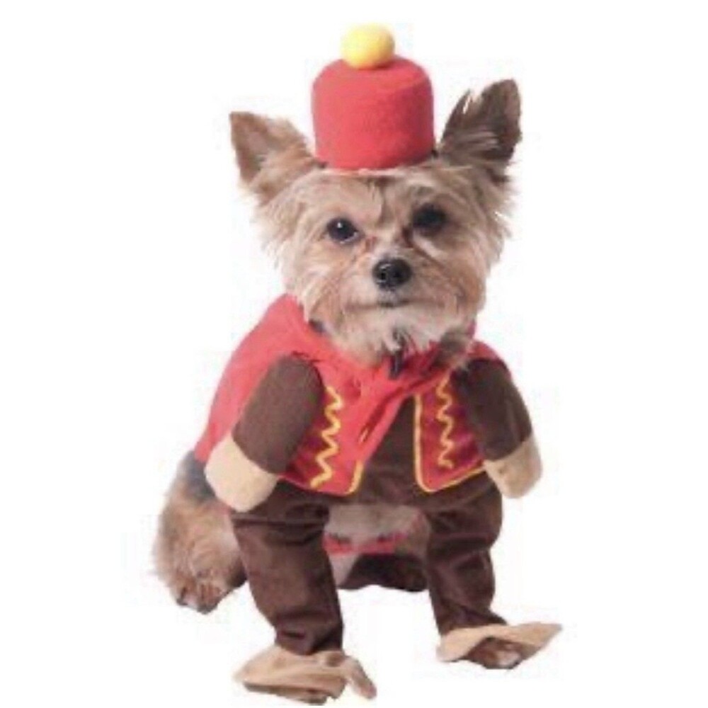 Vintage 1998 Pets Dog Retro Circus Monkey Costume Halloween Red Yellow Brown